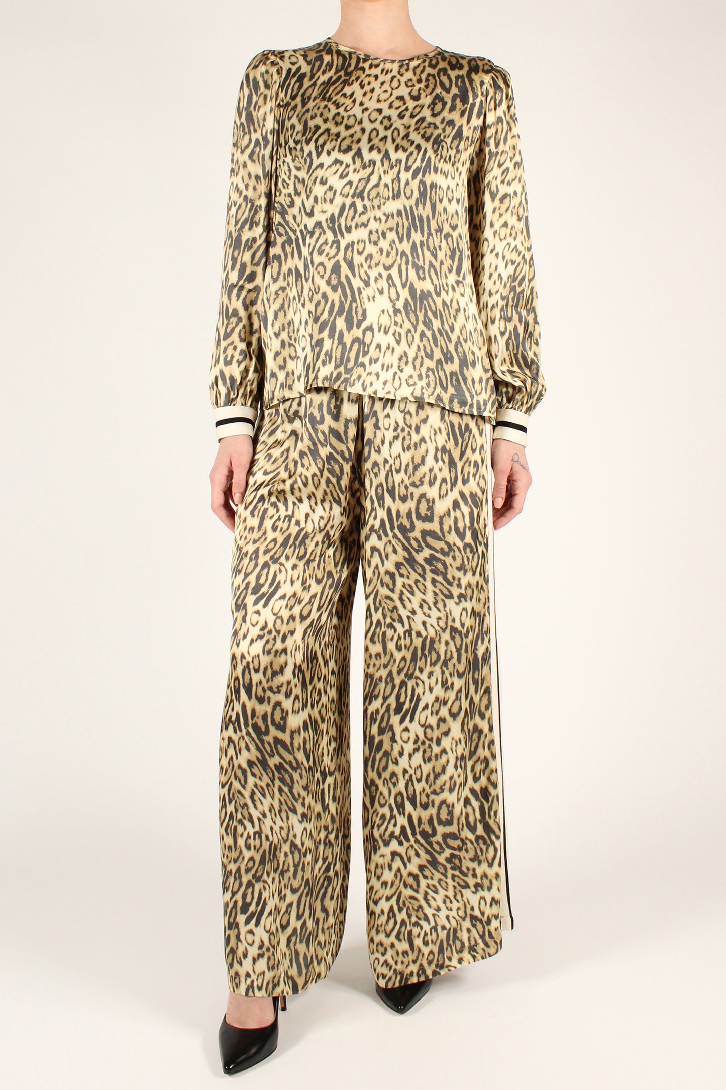 Animal print palazzo trousers