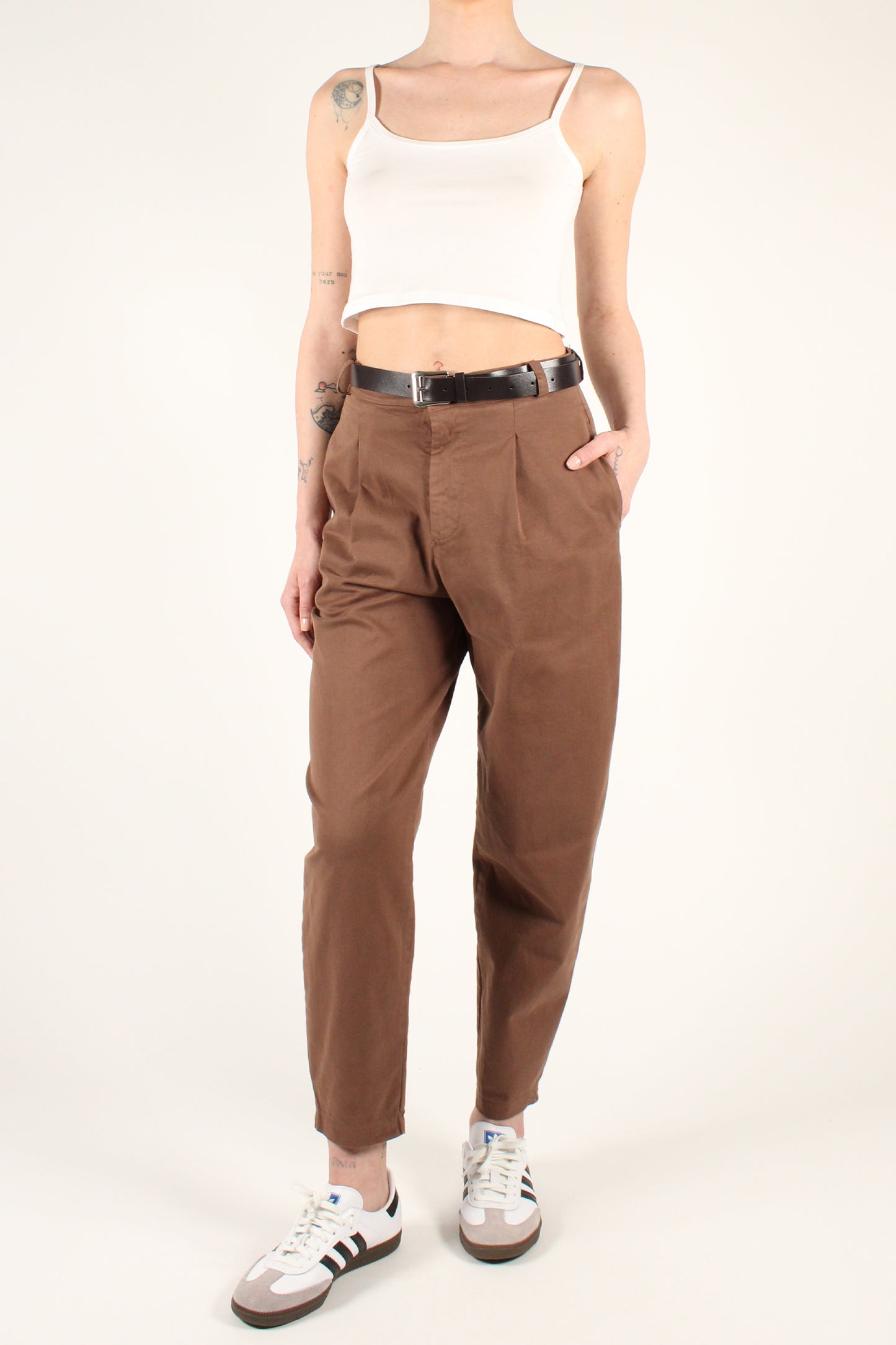 Balloon Trousers with Pleats in Cotton