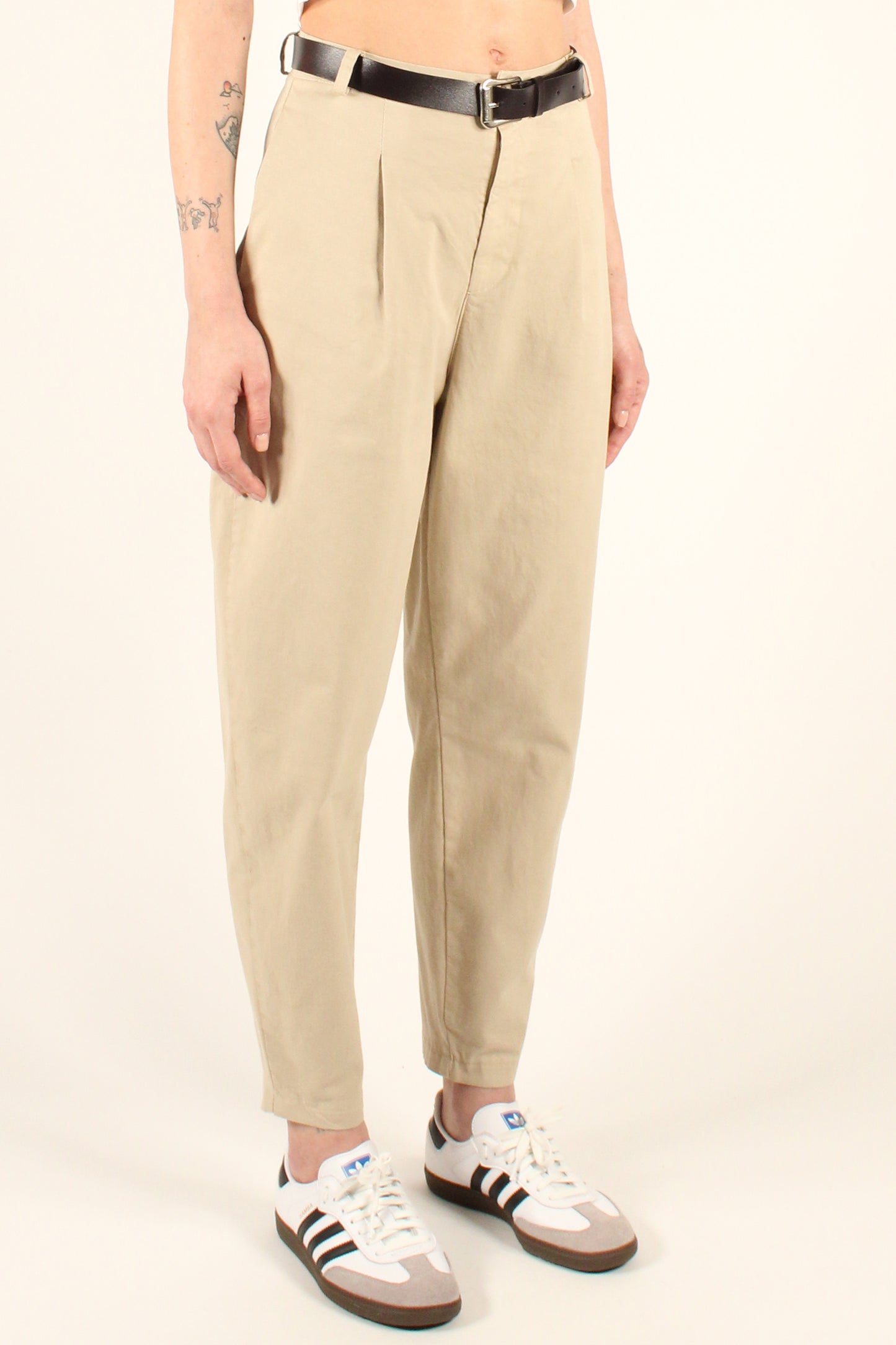 Balloon Trousers with Pleats in Cotton