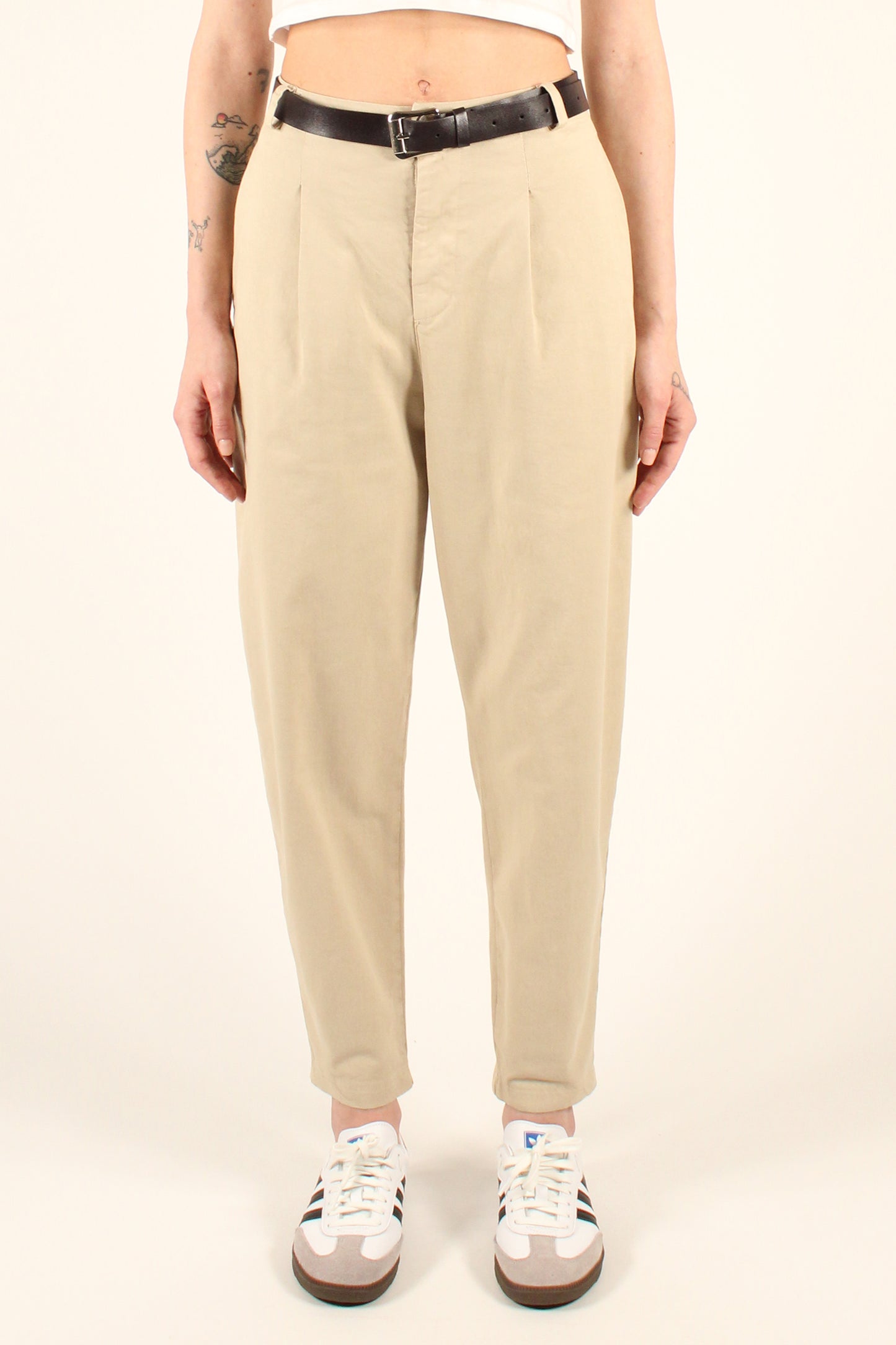 Balloon Trousers with Pleats in Cotton