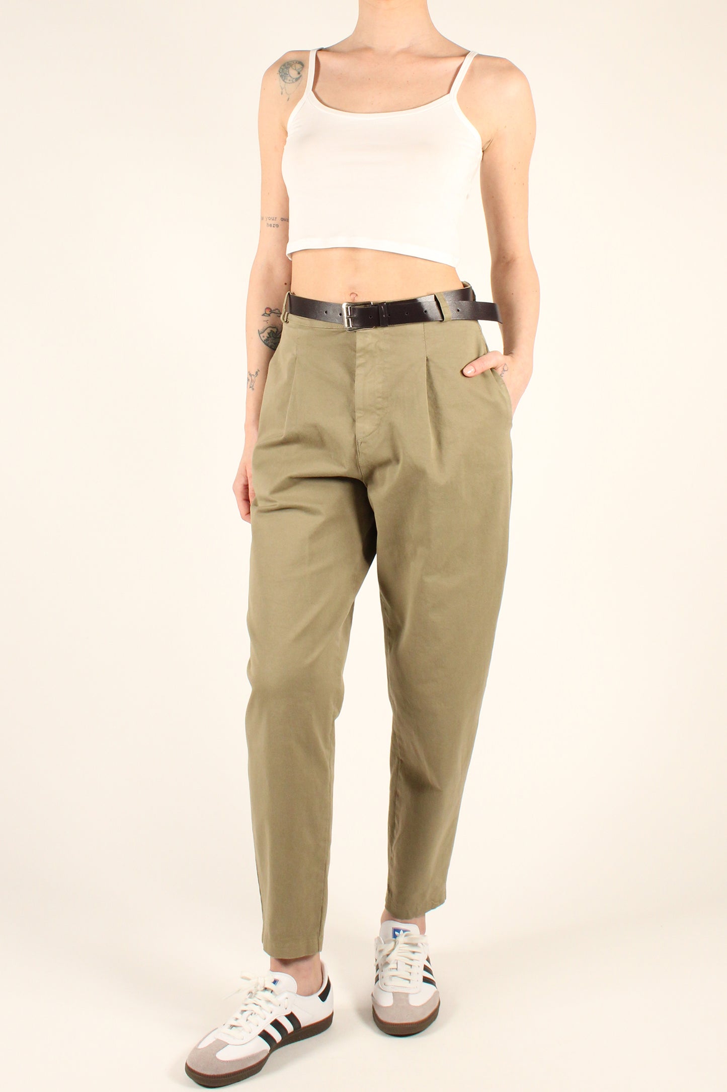 Balloon Trousers with Pleats in Cotton