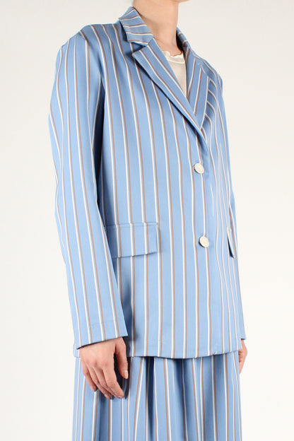 Single-breasted two-button striped blazer