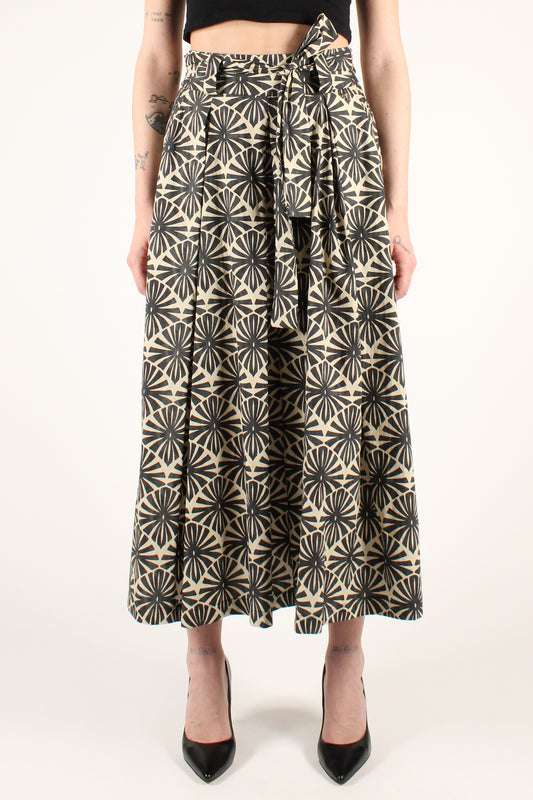 Geometric Print Skirt in Cotton
