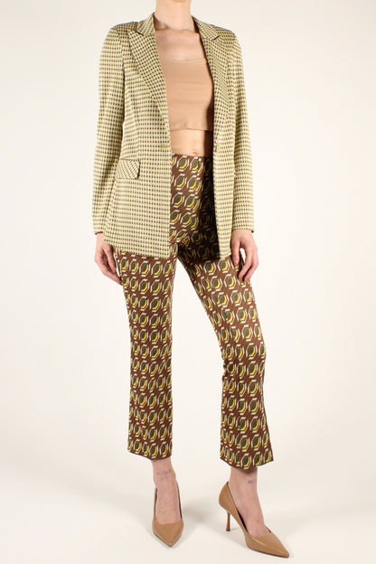 Trumpet Trousers with Geometric Pattern