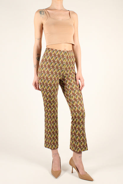 Trumpet Trousers with Geometric Pattern