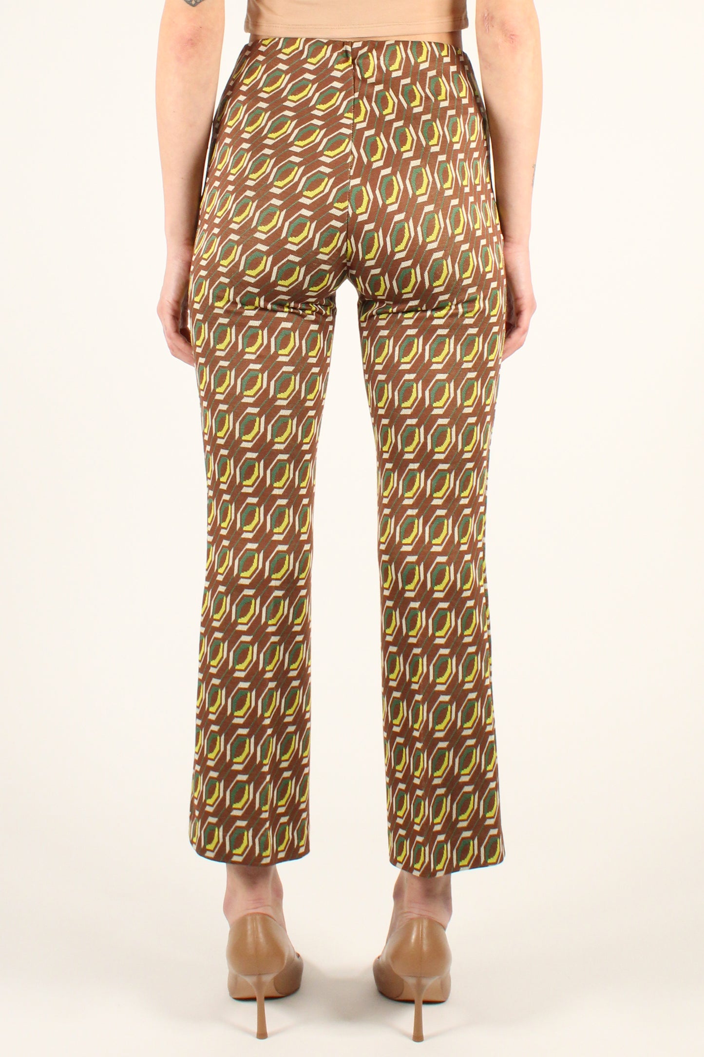 Trumpet Trousers with Geometric Pattern