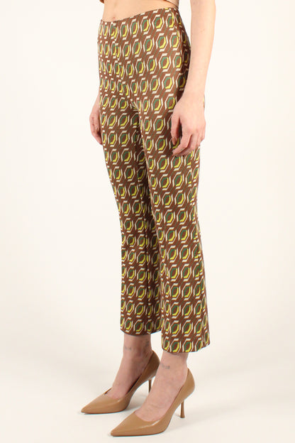 Trumpet Trousers with Geometric Pattern