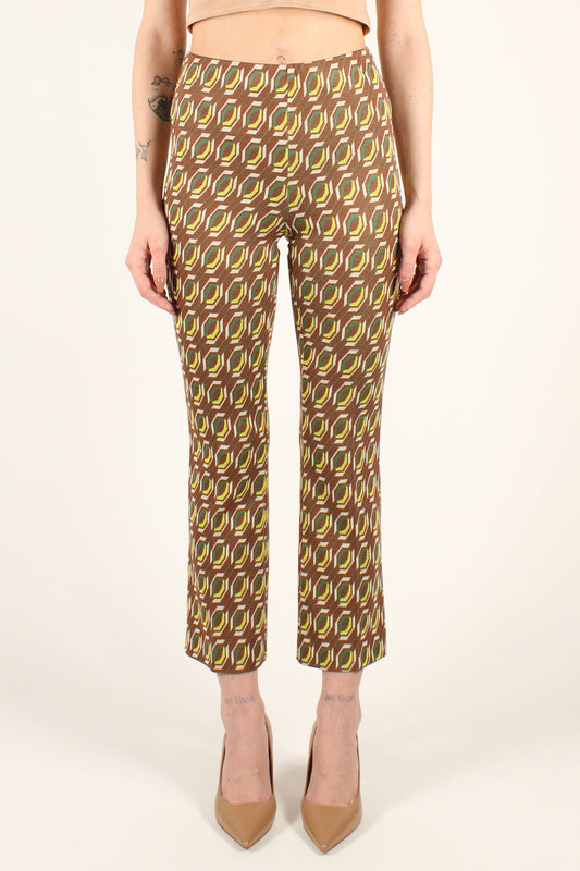 Trumpet Trousers with Geometric Pattern