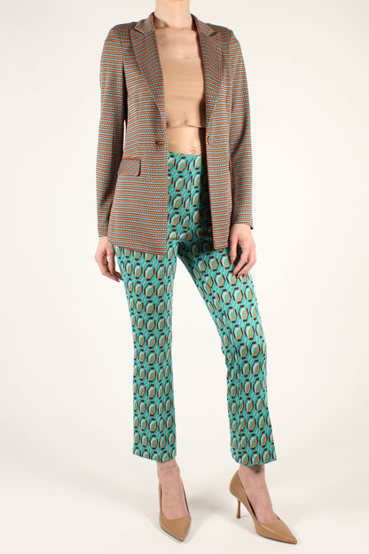 Trumpet Trousers with Geometric Pattern