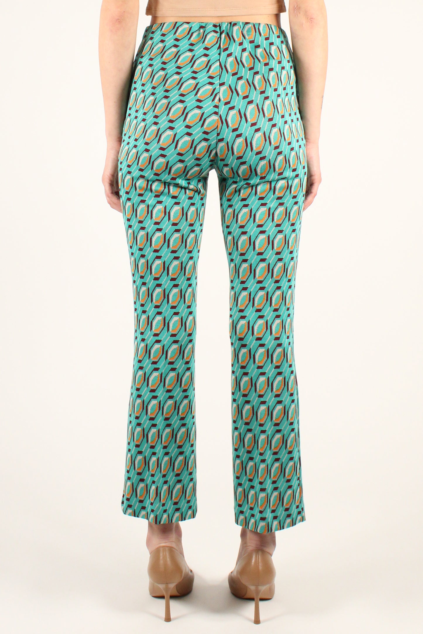 Trumpet Trousers with Geometric Pattern