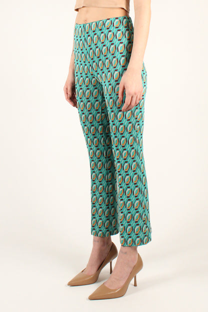 Trumpet Trousers with Geometric Pattern