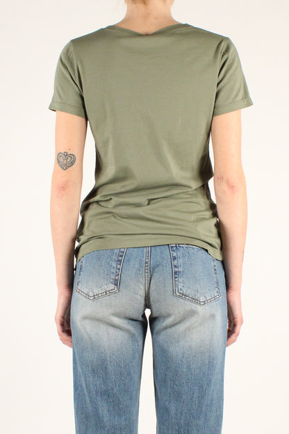 V-Neck T-Shirt in Stone Wash Cotton