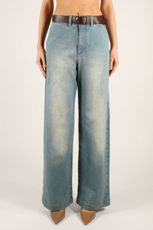 Straight Leg Jeans with Belt