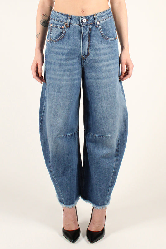 Balloon Jeans with Stitching
